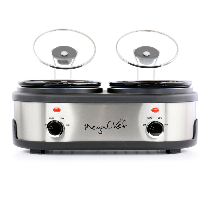 Dual 1.5 Liter Stainless Steel Crock Buffet Slow Cooker