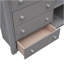 Lit superposé simple au-dessus d'un lit double en bois avec six tiroirs et tablettes flexibles, lit inférieur à roulettes, gris-1288011925