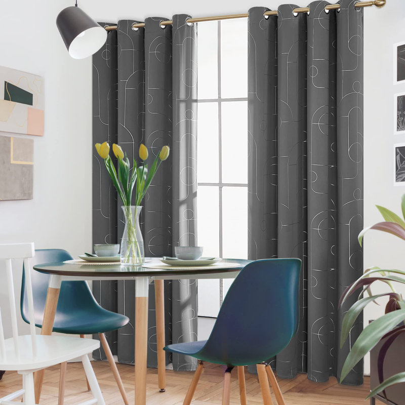 Ashleeann Room Darkening Curtain Pair, 52" W x 63" L, Gray