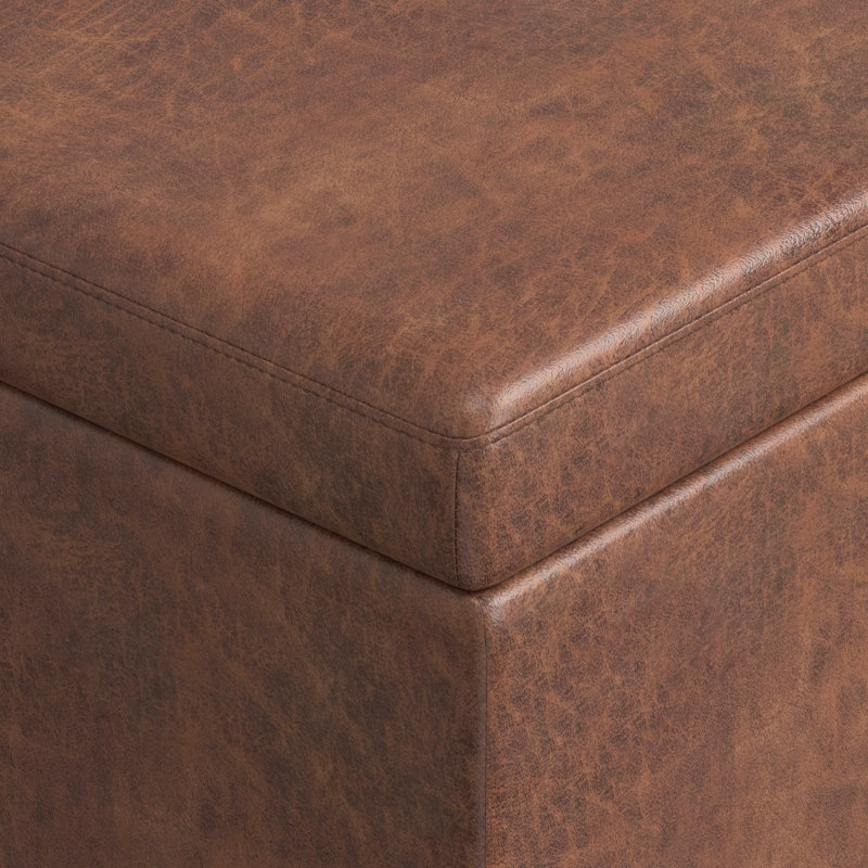 Lincoln Extra Large Storage Ottoman Bench, Light Brown