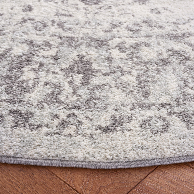 Tapis Hawtree 281 ivoire / gris, Rond 6 pi 7 po