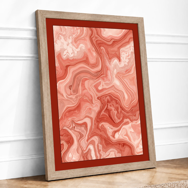 Flowing Coral Marble Abstract - Print, Oak, A4 - 29.7 x 21.0 cm
