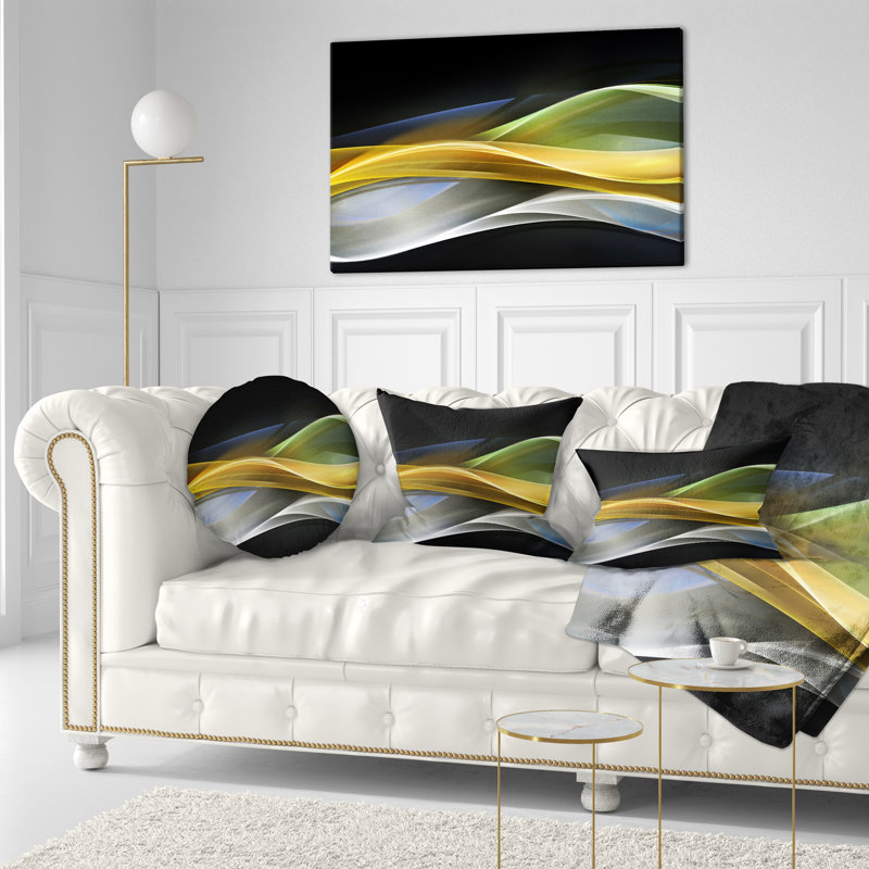 Lignes droites dorées et argentées - coussin imprimé abstrait