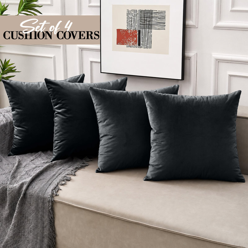 Eva-Sophia Square Scatter Cushion, Black