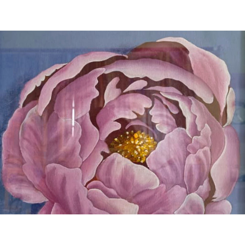 Peinture de pivoine rose | Acrylique sur toile | Sakshi Agarwal