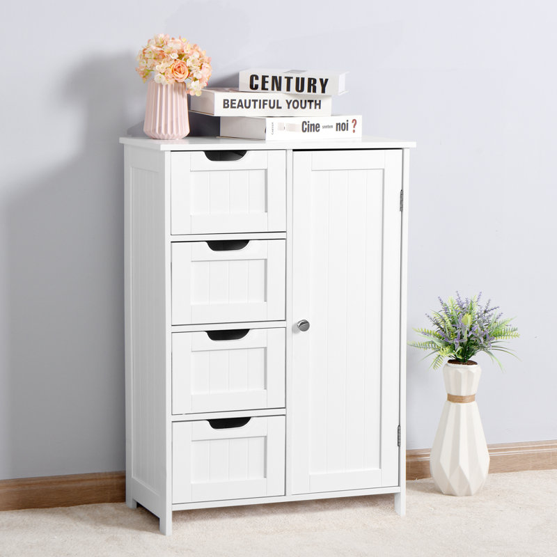 Armoire de rangement pour salle de bain blanche