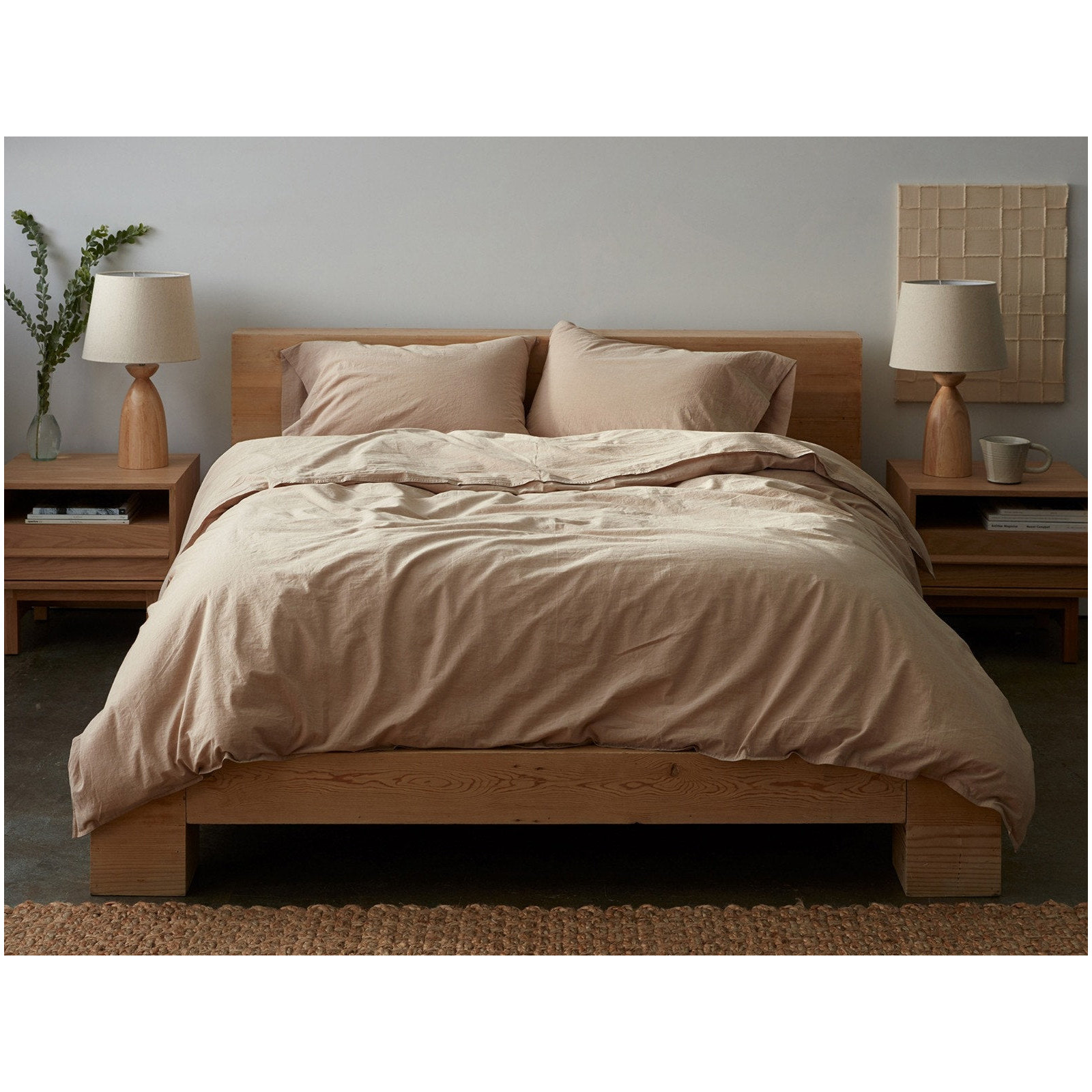 Organic Cotton Percale Duvet Cover, Full/Queen Duvet Cover, Hazel Chambray