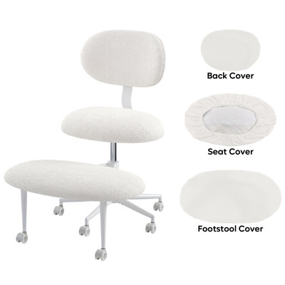 Soft Teddy Fleece Cross-Legged Chair Seat Covers - Detachable And Machine Washable For Cross-Legged Chair