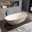 69'' Modern Freestanding Bathtub Resin Stone Soaking Bathtub Solid Surface Tubs With Overflow And Pop-Up Drain,Matte White-125133998