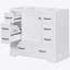 Base de meuble-lavabo blanc pur 36 pouces, six tiroirs avec tablettes réglables, imperméable et durable