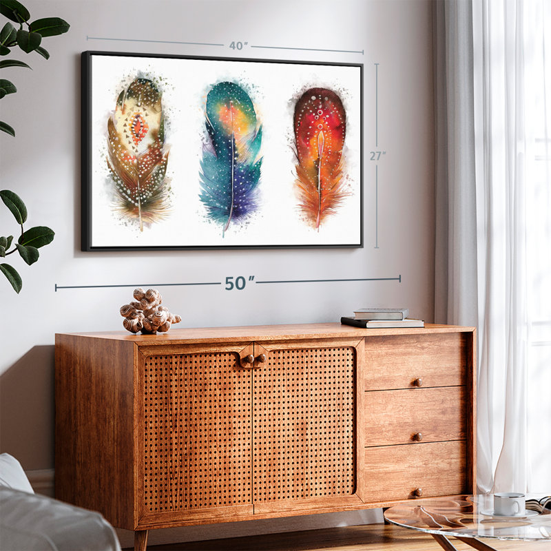 " Feather Patterns Splatter Canvas Print "