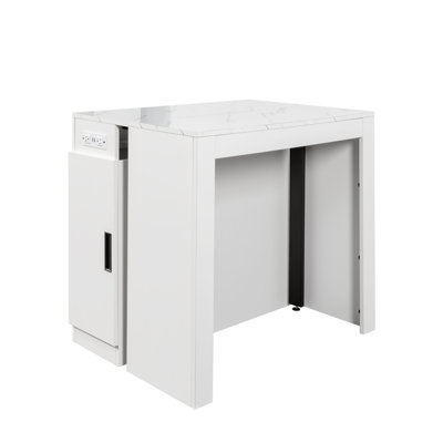 Modern Multifunctional Extendable Dining Table with Outlet