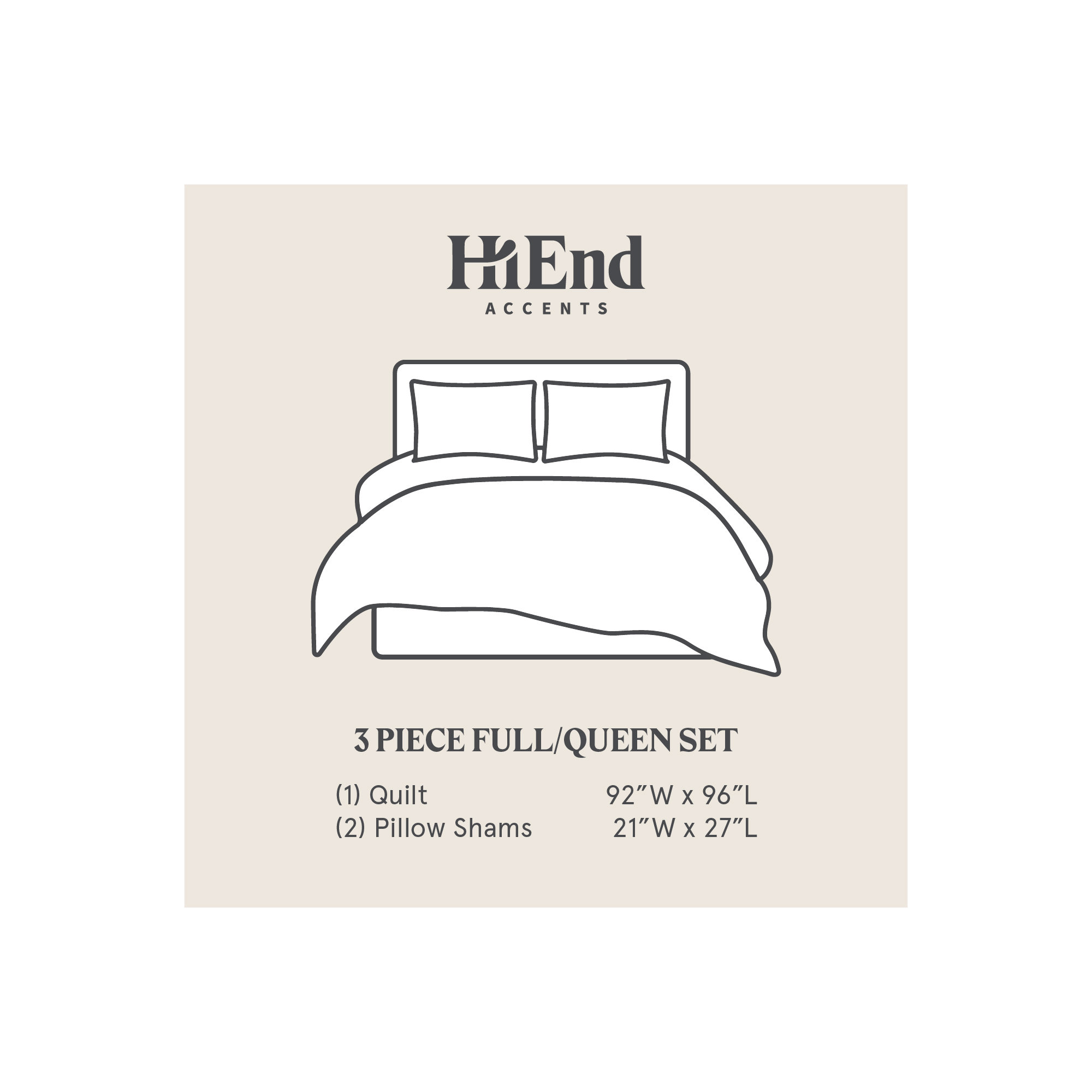 Brockham Premium 100% Lyocell Silky Soft Modern Contemporary 3 Piece Quilt, Gray, Queen Quilt + 2 Standard Shams