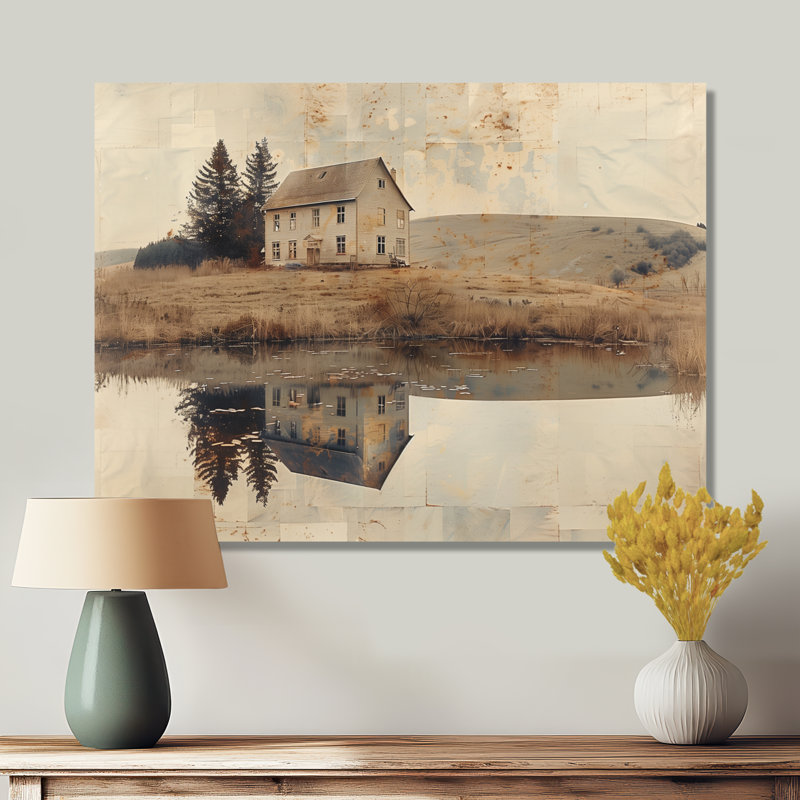 Brown American Farm Landscape III - Farm Wall Art Print, H 24 po x l 32 po x P 1 po, Toile tendue