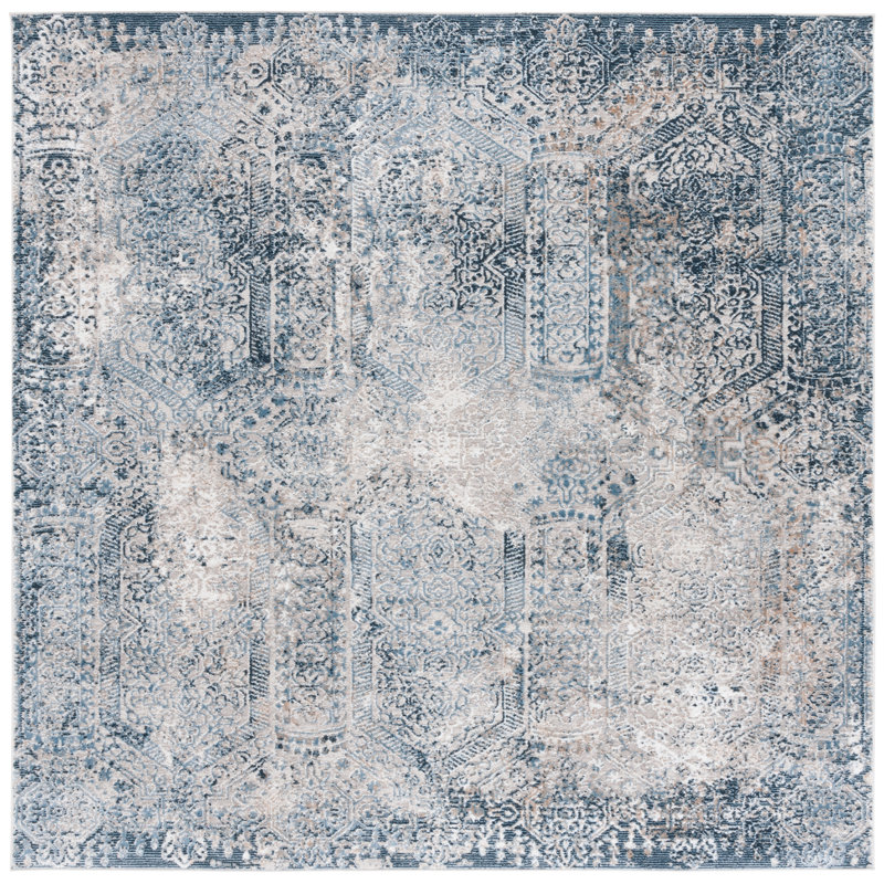 Blouncie Performance Geometric Rug, Square 6'7"