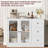 Buffet Cabinet with Storage, 43" Modern Sideboard Kitchen Cabinet with Guardrail Design & Adjustable Shelves-1900345510
