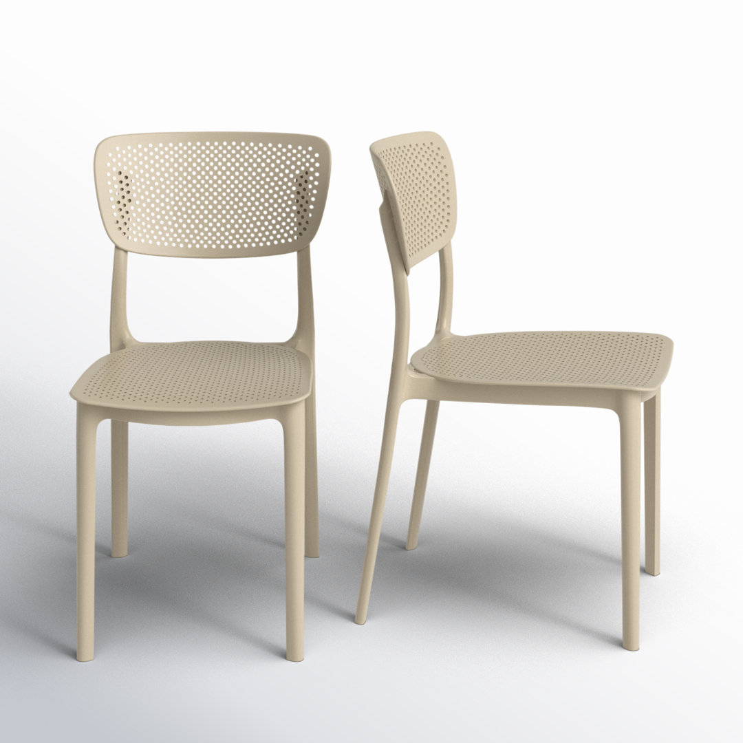 Farrah Outdoor Stacking Dining Side Chair (Set of 2) AllModern 