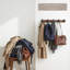 Porte-manteau mural en noyer noir, 5 crochets robustes noir mat, organisateur d'entrée moderne, fixation sans perçage ni vis