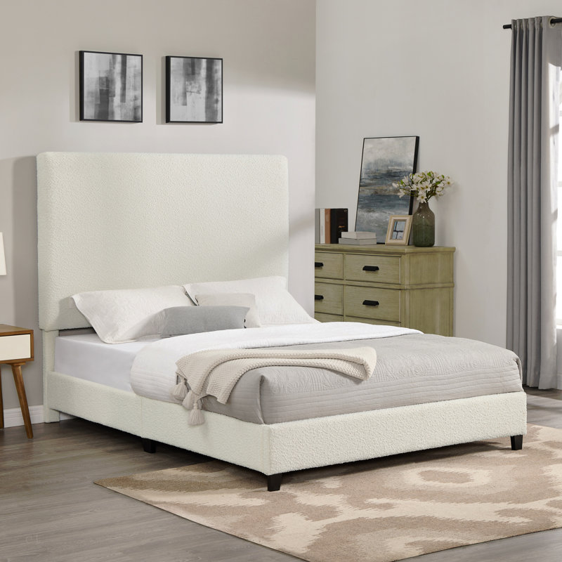Grand lit plateforme tapissier Boucle