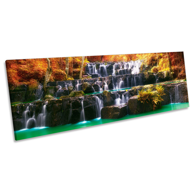 Sunset Orange Woods Nature - Wrapped Canvas Panoramic Art Prints, 30.48cm H x 91.44cm W