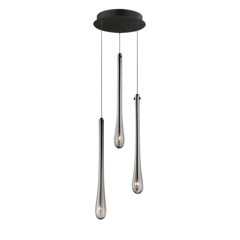 Luminaire suspendu à 3 lumières, Noir