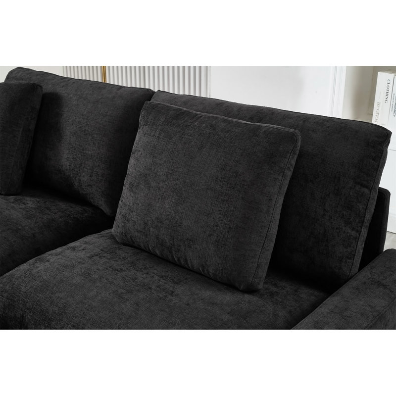 Canapé modulaire de L 103,54 po, Polyester noir