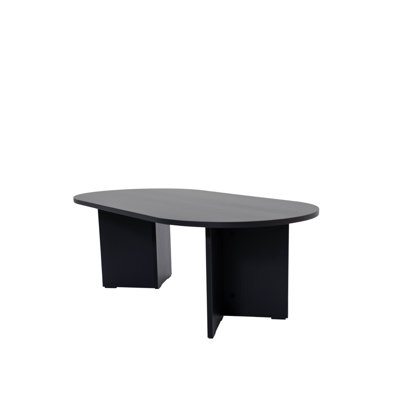 Oval Pill-Shaped Coffee Table, Black