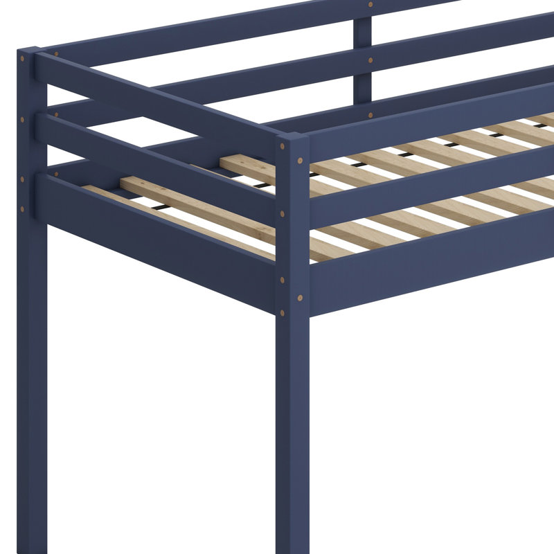 Lit mezzanine en bois avec échelle, Bleu