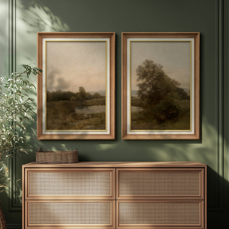 Ensemble de 2 œuvres d'art encadrées de qualité supérieure sur toile de qualité supérieure avec cadre de 26 po x 36 po