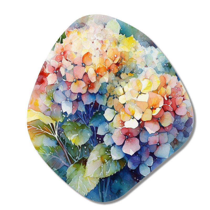 Art mural asymétrique Creswell - Hydrangea, H 28 po x l 25 po