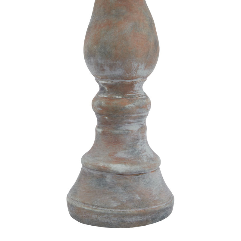 Ceramic Tabletop Pillar, Brown, 40cm H x 12cm W x 12cm D