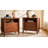 Arifah Transitional 28"W 2-Drawer Spindle-Style Solid Wood Columns End Table with Integrated Power Strip with USB Ports (Set of 2)-550859415