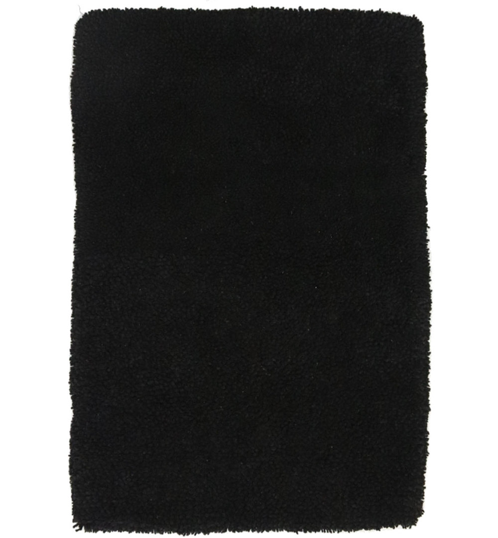 Devannie Handwoven Wool Black Rug