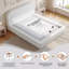 Lit tapissier Boucle, base de lit grand avec plateforme en nuage avec tête de lit rembourrée en éponge, coins arrondis doux, pas de sommier tapissier requis et assemblage facile-129159862