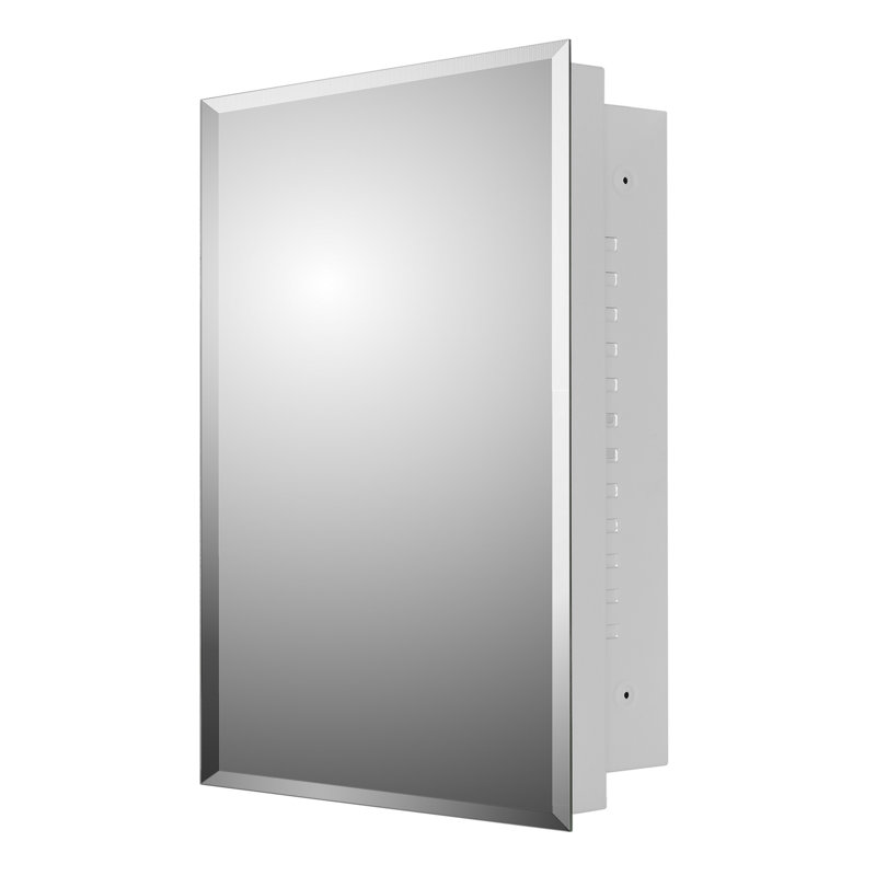 Scottville Residential Medicine Cabinet, 26" H x 16" W x 4.25" D, Recessed, Beveled Edge Mirror