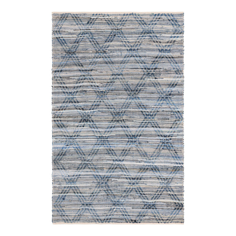Brittnii Cotton Chevron Indoor Rug, Rectangle 5'1" x 8'