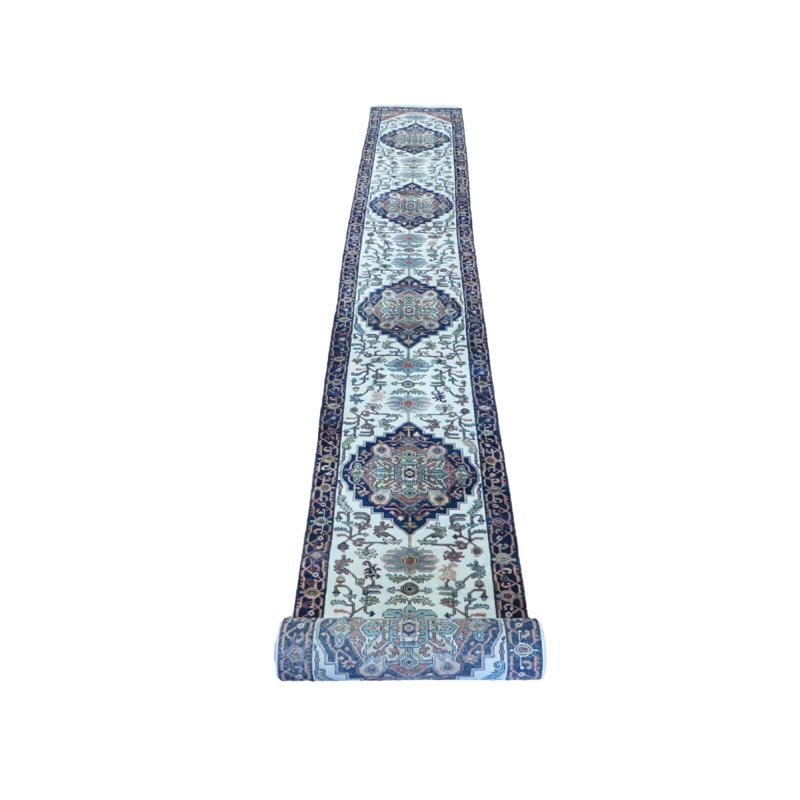 Tapis de style oriental Serapi géométrique noué à la main 3 pi 2 po x 23 pi 8 po F73768C59CA747C2A083368EFF2A494B
