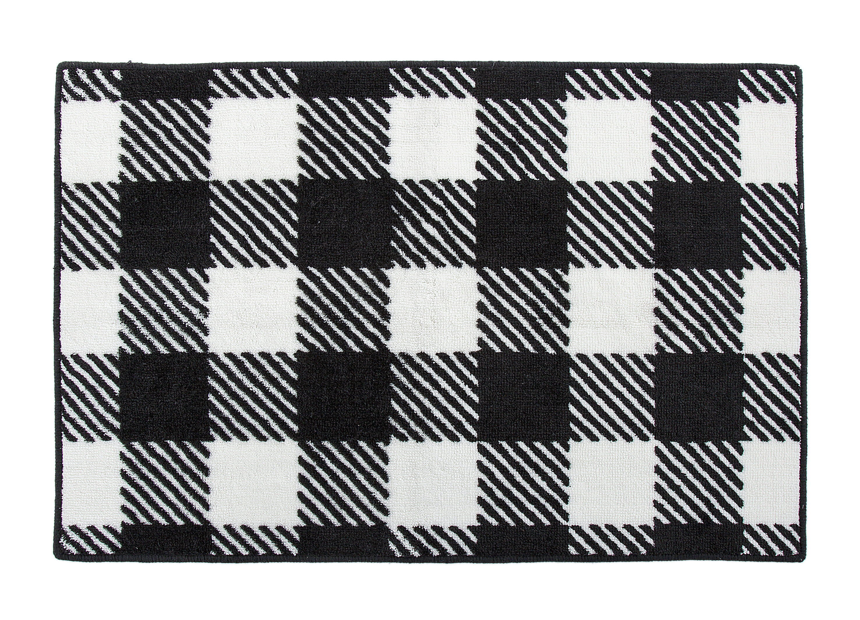 MacKenzie-Childs  Covent Square Black & White Bath Rug