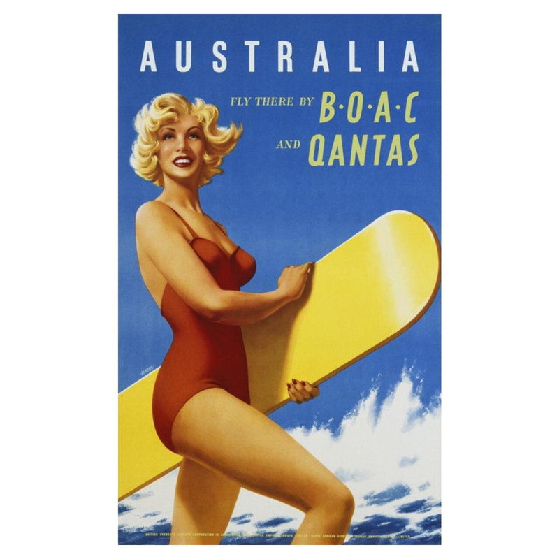 Affiche de voyage en Australie par Inconnu - Estampe numérique, H 40 po x l 32 po