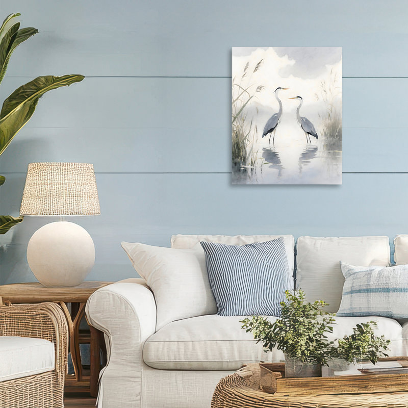 Toile Serene Wetlands Heron Reflections, design par Creative Studio, 20 x 16