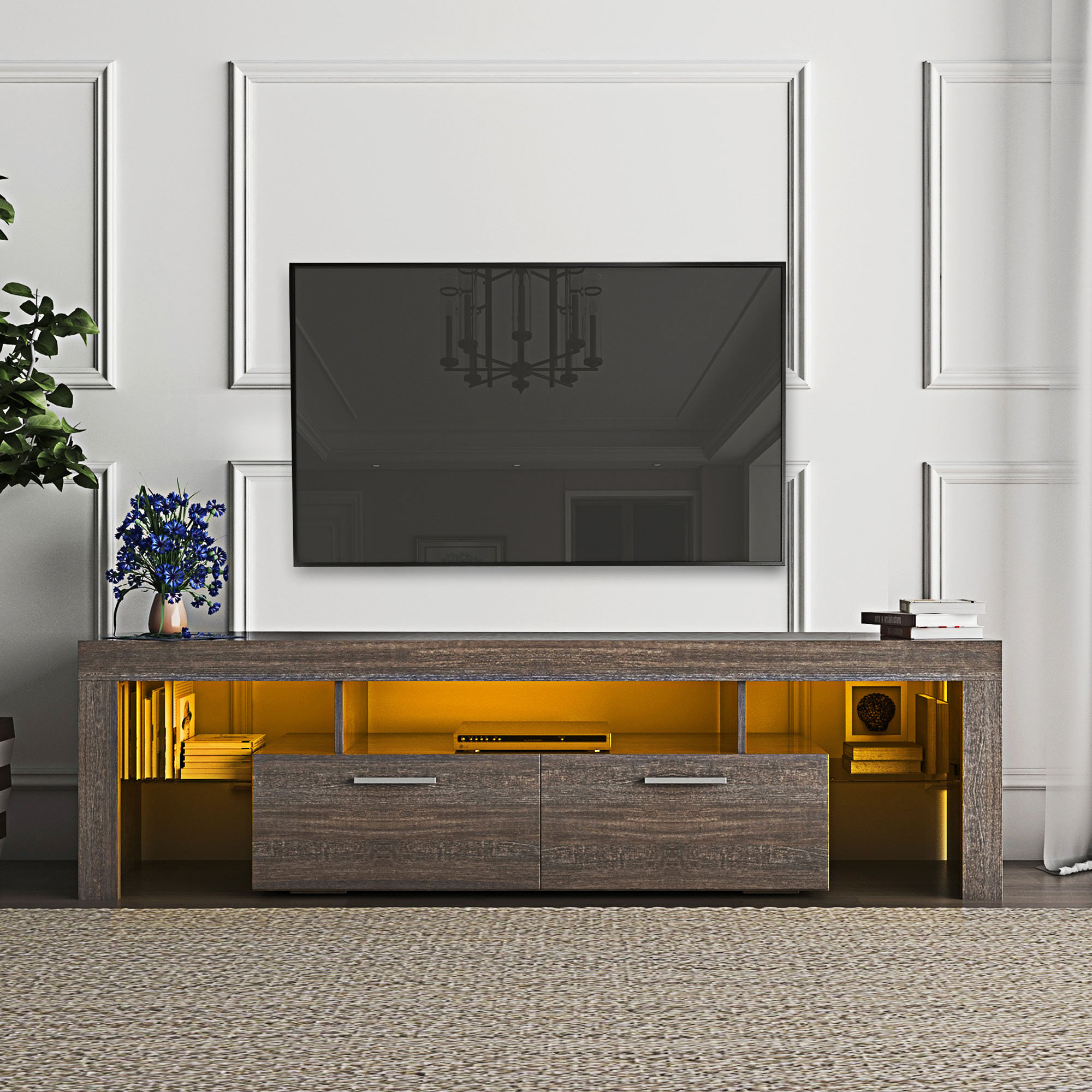 Wrought Studio TV Stand TV Cabinet with LED Lights - Wayfair Canada
