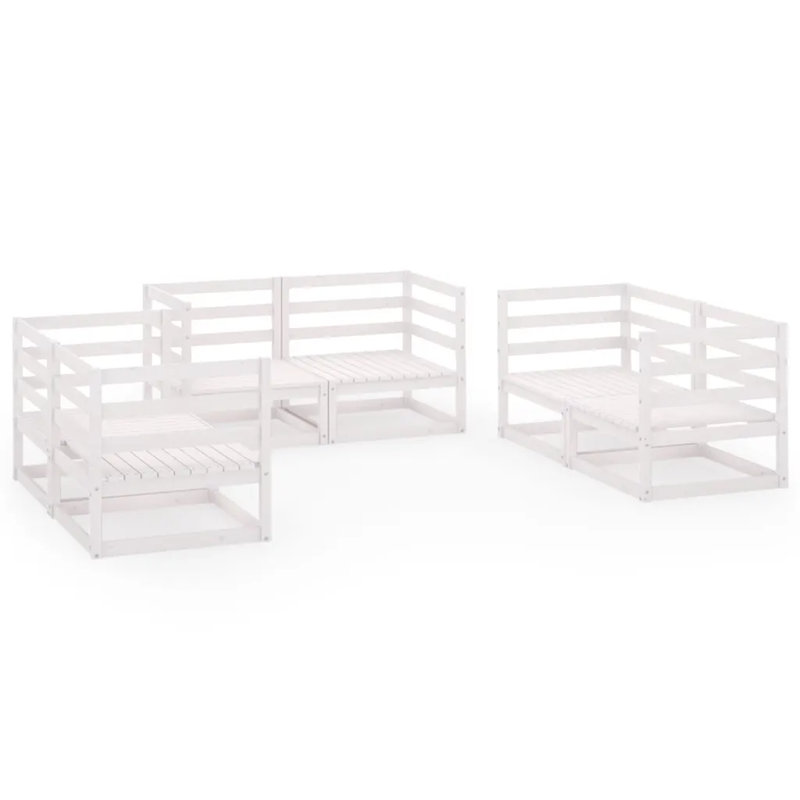 Dympha Solid Wood 6 - Person Seating Group, White