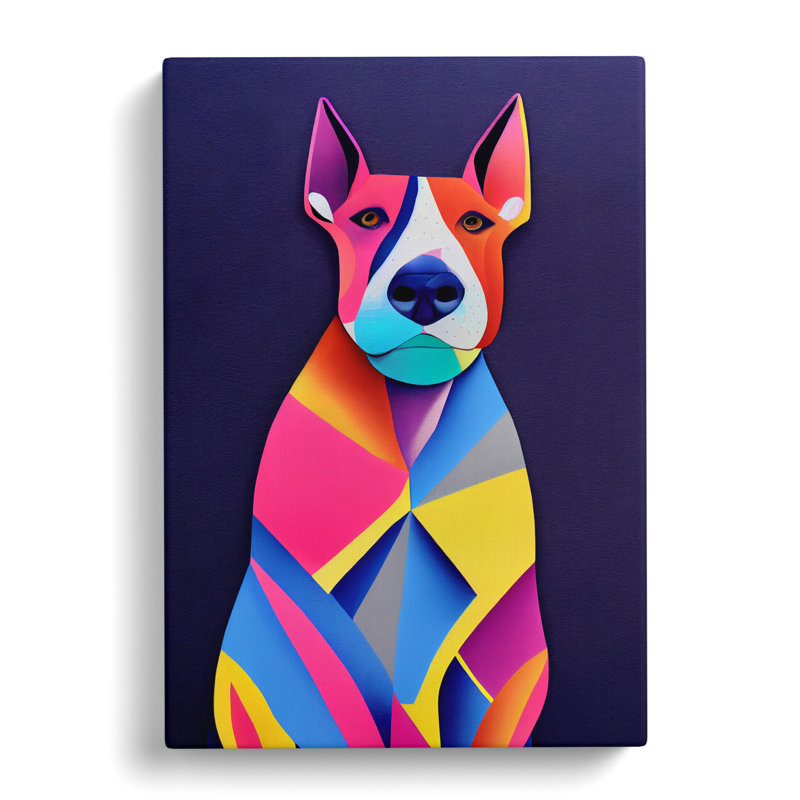 Dibiase English Bull Terrier Abstract Vol.1 - Wrapped Canvas, 76cm H x 50cm W x 3cm D
