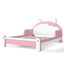 Lit plateforme rembourré pour enfant en forme de chat, style princesse, cadre de lit bas pour chambre, blanc et rose-1633562002