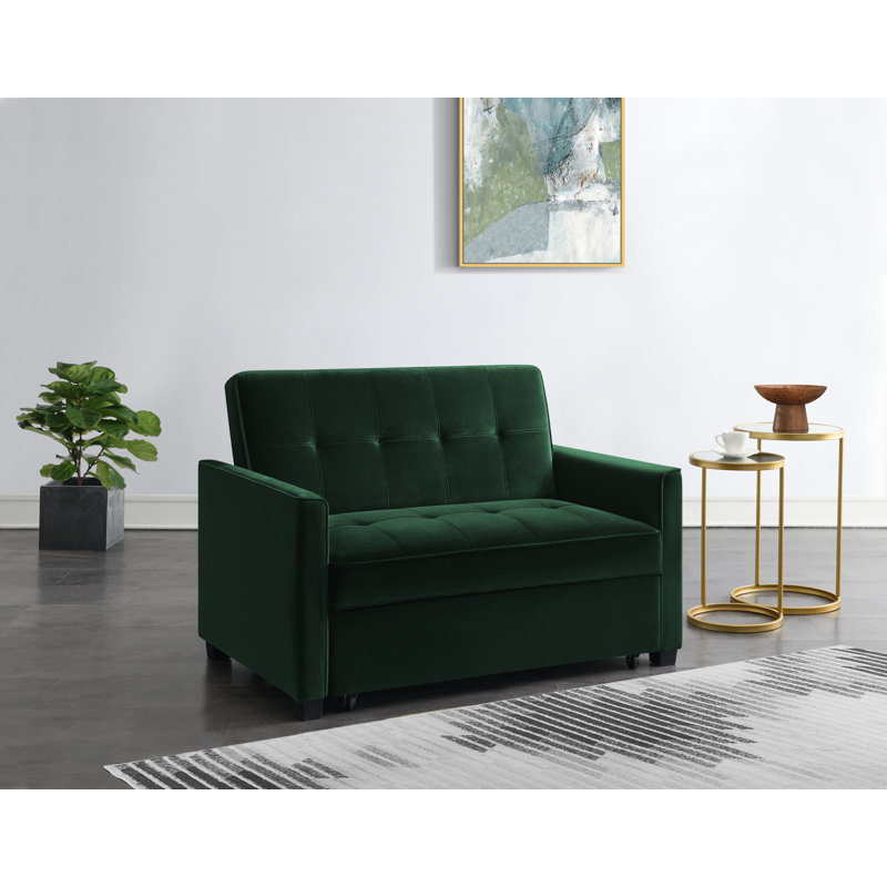 Thierry 2 Seater Sofa Bed, Hunter Green Velvet