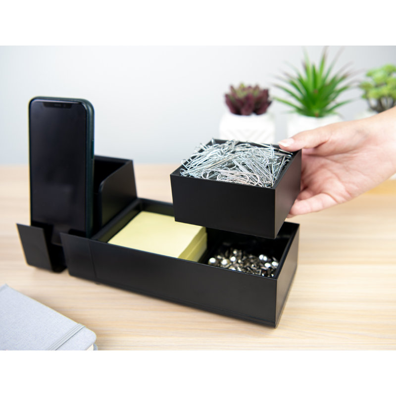 Plastic Desk Organizer, Black