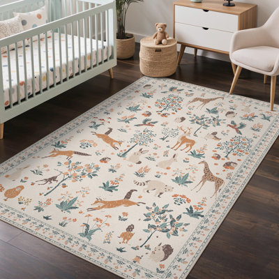 Tapis beige à imprimé animal Alcoa