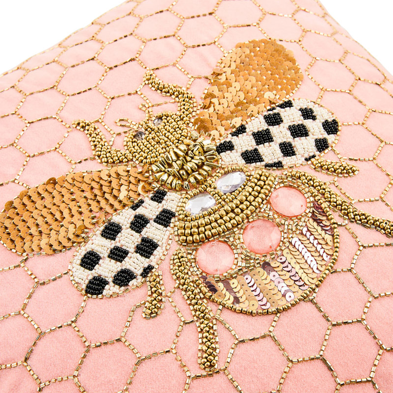 Queen Bee Pink Throw Pillow