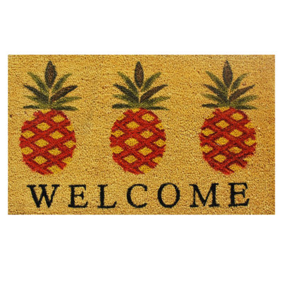 Tapis d'extérieur antidérapant Lamm Pineapple Welcome 29 po x 17 po