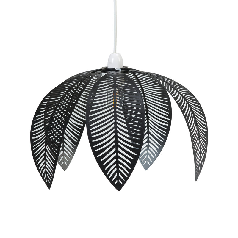 27 cm H Round Pendant Shade ( Hook & Loop Fastener ) in Black